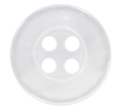 Elan; 4-Hole Button, White- 5/16"