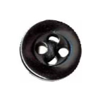 Elan; 4-Hole Button, Black- 1/2"