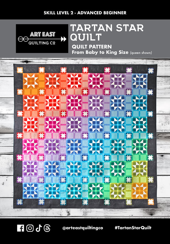 Tartan Star Quilt Kit - Rainbow Ombre