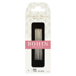 Bohin Straw Milliners Needles, Size 6, 12pcs