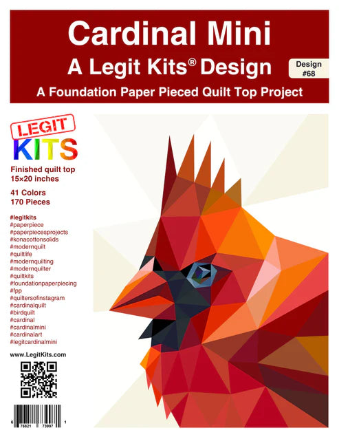 LEGIT KITS, Cardinal Mini Quilt Kit (Fabric Only)