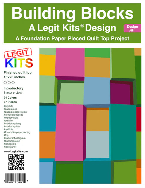 LEGIT KITS, Building Blocks Quilt Kit AND Pattern