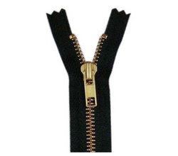 COSTUMAKERS Denim Closed End Zipper 23cm (9″) - Black and Brass