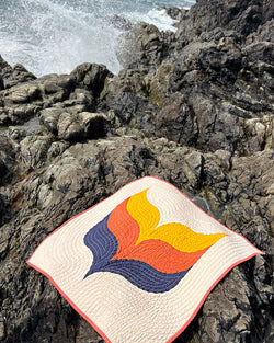 Whale's Tail Quilt Kit - Navy & Peach Version