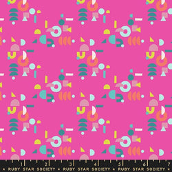 Adorn - Puzzling Geometric Berry Fabric Moda 