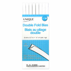 UNIQUE Double Fold Bias Tape - White