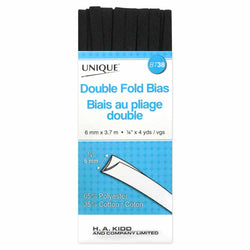 UNIQUE Double Fold Bias Tape - Black