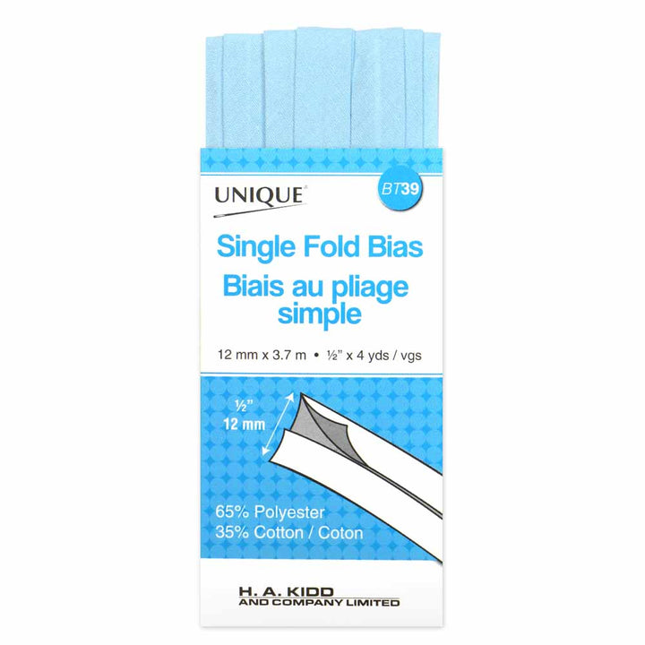 UNIQUE Single Fold Bias Tape - Light Blue