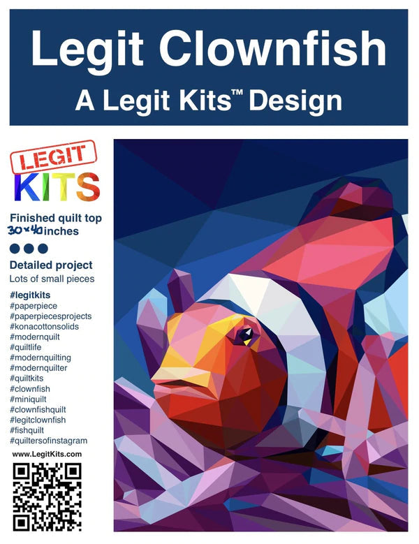 LEGIT KITS, Legit Clownfish Quilt Kit Quilt Kit Piece Fabric Co. 