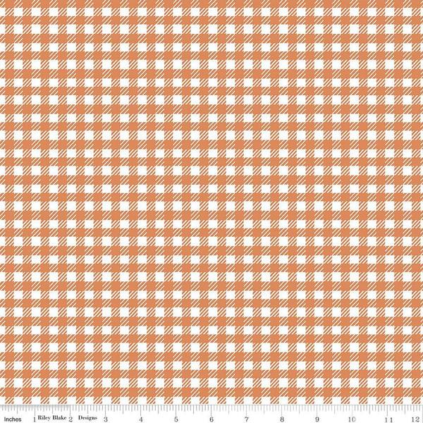 Hidden Cottage - Gingham Orange - Coming Soon! Fabric Piece Fabric Co. 