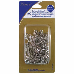 Klasse Curved Safety Pin Size 1 (1"), 100 or 300 pcs Notion Piece Fabric Co. 