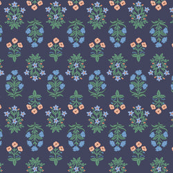 Rifle Paper Co. Camont; Mughal Rose - Navy, 1/4 yard Fabric Cotton + Steel 