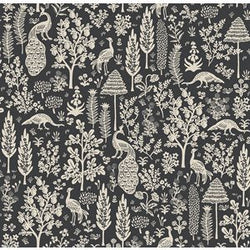Rifle Paper Co. Camont; Menagerie Silhouette - Black, 1/4 yard Fabric Cotton + Steel 