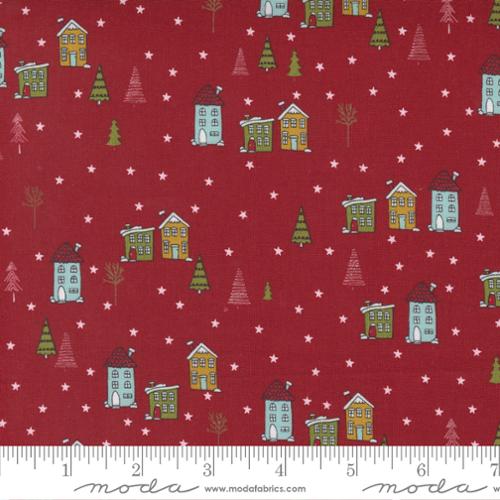 Snowkissed; The Lodge - Red, 1/4 yard