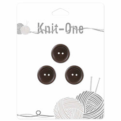 Knit One; 2-Hole Button, Brown - 3/4"