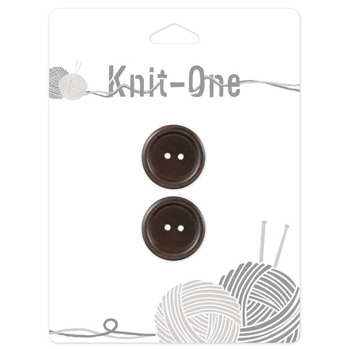 Knit One; 2-Hole Button, Brown - 7/8