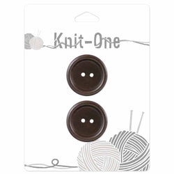 Knit One; 2-Hole Button, Brown - 1 1/8"