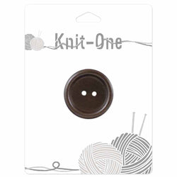 Knit One; 2-Hole Button, Brown - 1 3/8"