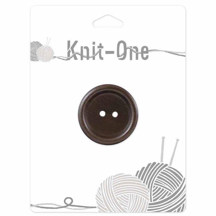 Knit One; 2-Hole Button, Brown - 1 3/8