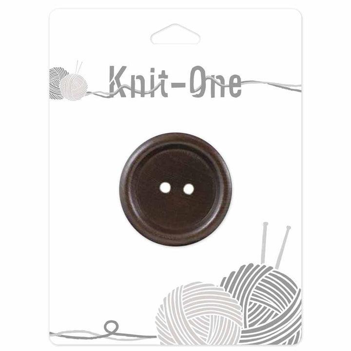 Knit One; 2-Hole Button, Brown - 1 1/2