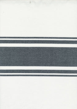 Lakeside Toweling 18", Thick Center Stripe - Black Fabric Moda 