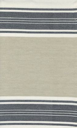 Easy Living 18" Toweling; Striped - Flax & Black, 1/4 yard