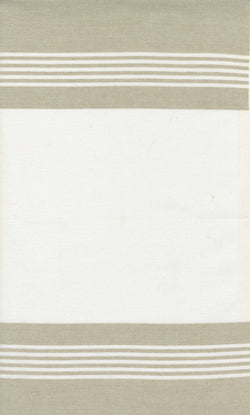 Easy Living 18" Toweling; Striped Border- Off White & Flax, 1/4 yard