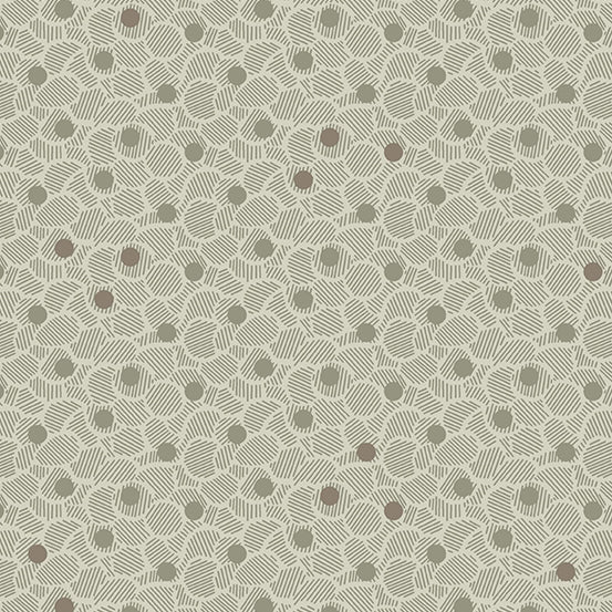 Wallflower; Nucleoid - Morel Fabric Andover 