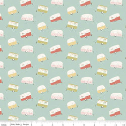 Riley Blake Joy in the Journey Campers, Mint Fabric Riley Blake 