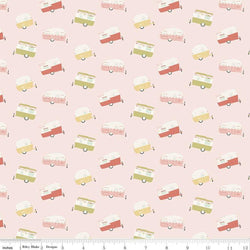 Riley Blake Joy in the Journey Campers, Pink Fabric Riley Blake 