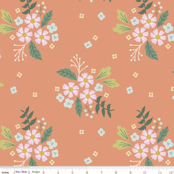 Community; Floral - Coral Fabric Riley Blake 