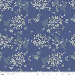 Watermark; Flower - Blue - COMING SOON! Fabric Riley Blake 