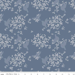 Watermark; Flower - Coastal Blue - COMING SOON! Fabric Riley Blake 