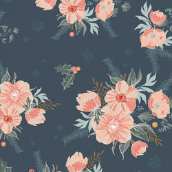 AGF Cozy & Magical Collection; Frosted Roses Midnight Fabric Art Gallery Fabrics 