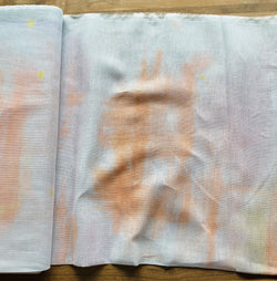 Nani Iro - Air Time Double Gauze, Pink & Orange on Cream Fabric Seven Islands 