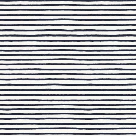 Bon Voyage; Festive Stripes - Navy, 1/4 yard