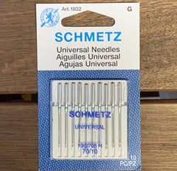 Schmetz Universal Needles - 70/10 - 10 count Notion Piece Fabric Co. 