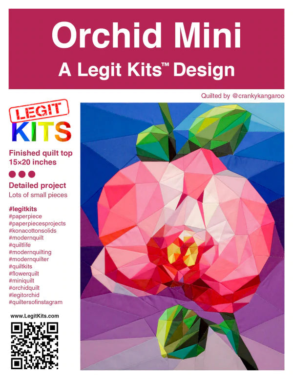 LEGIT KITS, Orchid Mini Quilt Kit Quilt Kit Piece Fabric Co. 