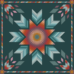 Great Plains Star Block of the Month Quilt Kit - Pure Solids version