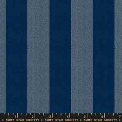 Warp & Weft Heirloom Wovens - Navy Wide Stripe Fabric Ruby Star Society 