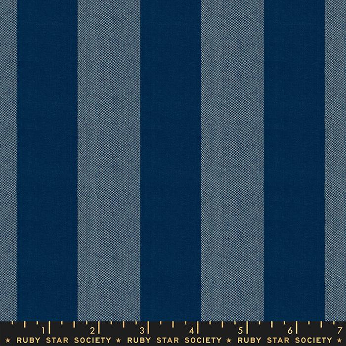 Warp & Weft Heirloom Wovens - Navy Wide Stripe Fabric Ruby Star Society 