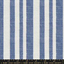 Warp & Weft Heirloom Wovens - Blue Woven Texture Stripe Fabric Ruby Star Society 