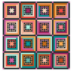 Cabin Nights Quilt Kit - Scrappy Kona version