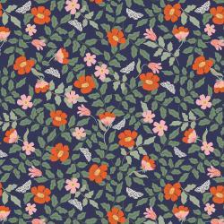 Strawberry Fields by Rifle Paper Co. - Primrose Navy Fabric Cotton + Steel 