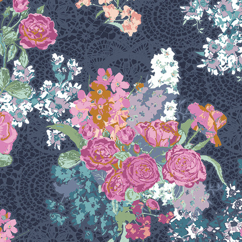 AGF Tribute Eclectic Intuition; Nisi Flora, 1/4 yard COMING SOON! Fabric Art Gallery Fabrics 