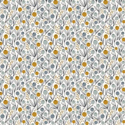 Get Out and Explore; Camping Flowers - Morning Blue, 1/4 yard