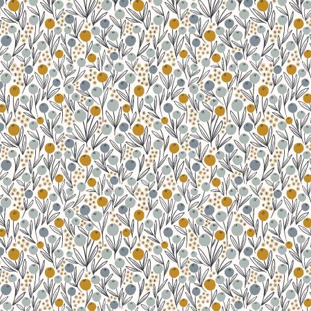 Get Out and Explore; Camping Flowers - Morning Blue, 1/4 yard