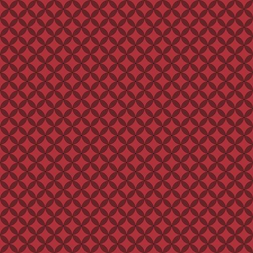 Circle Crescent - Dark Red Fabric Benartex 