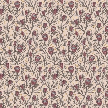 Get Out and Explore; Gemma Earthy Botanics - Queen Protea, 1/4 yard