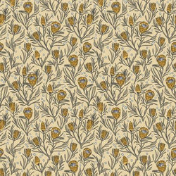 Get Out and Explore; Gemma Earthy Botanics - Yellow Pin Protea, 1/4 yard
